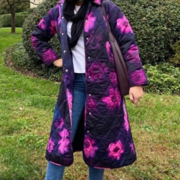 🆕RACHEL COMEY X TARGET SMUDGE PRINT PINK & PURPLE FLORAL QUILTED JACKET COAT - Picture 11 of 12